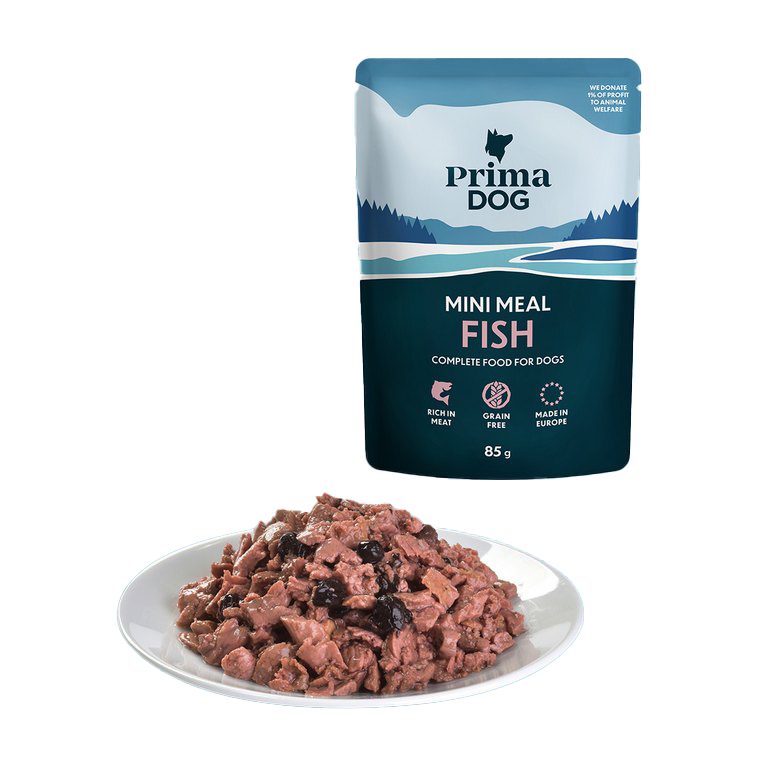 PrimaDog wet food assortment for small dogs lamb, fish and venison 12 x 85 grams - dog food