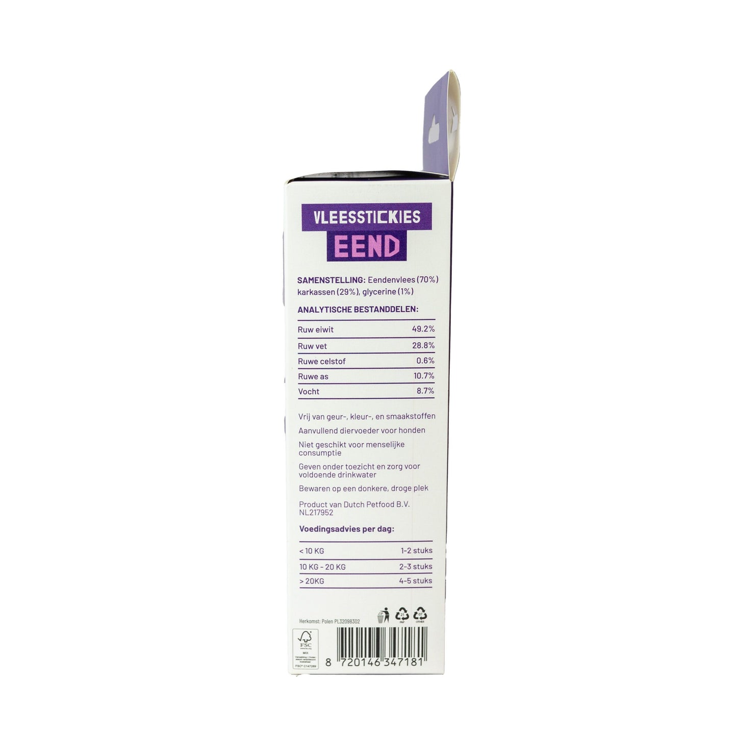 Bravoer Vleesstickies eend 200 gram