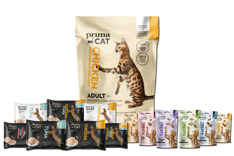 PrimaCat adult kattenvoer sterilized 1.4 KG + snackpakket + natvoerpakket