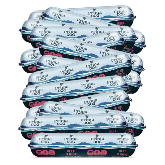 PrimaDog Hondenworst Rund & Rijst 12st/9.6kg (Doos)