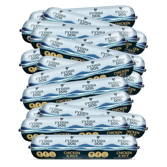 PrimaDog Hondenworst Kip & Rijst 12st/9.6kg (Doos)