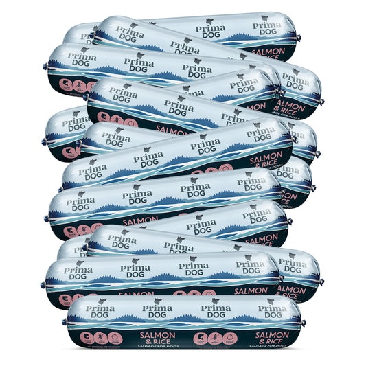 PrimaDog Hondenworst Zalm & Rijst 12st/9.6kg (Doos)
