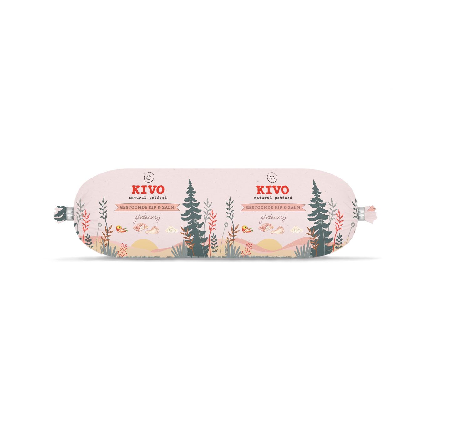 Kivo Steamed Chicken & Salmon - dog sausage