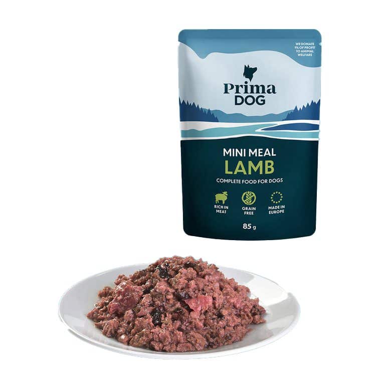 PrimaDog natvoer assortiment voor kleine honden lam, vis en hert 12 x 85 gram