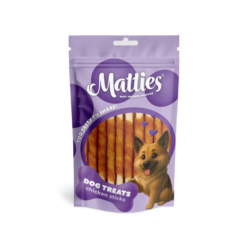 Matties Hondensnack Kip met Runderhuid Sticks | 150g