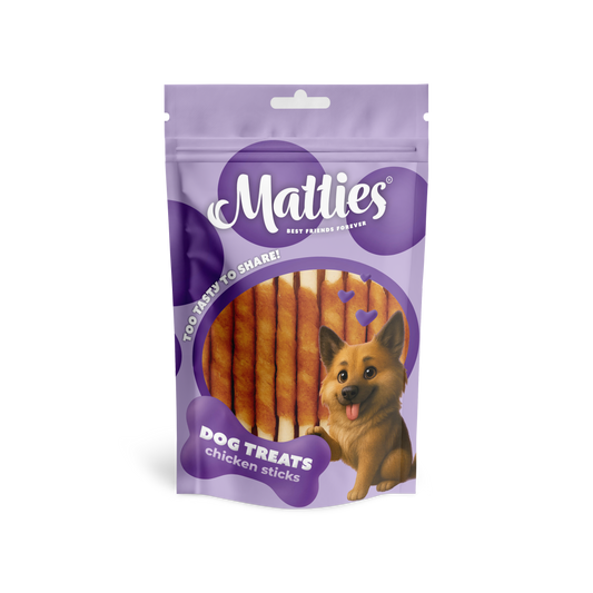 Matties Hondensnack Kip met Runderhuid Sticks | 150g
