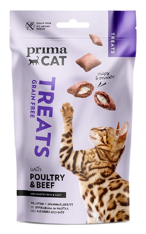 graanvrije kattensnacks gevogelte en rund