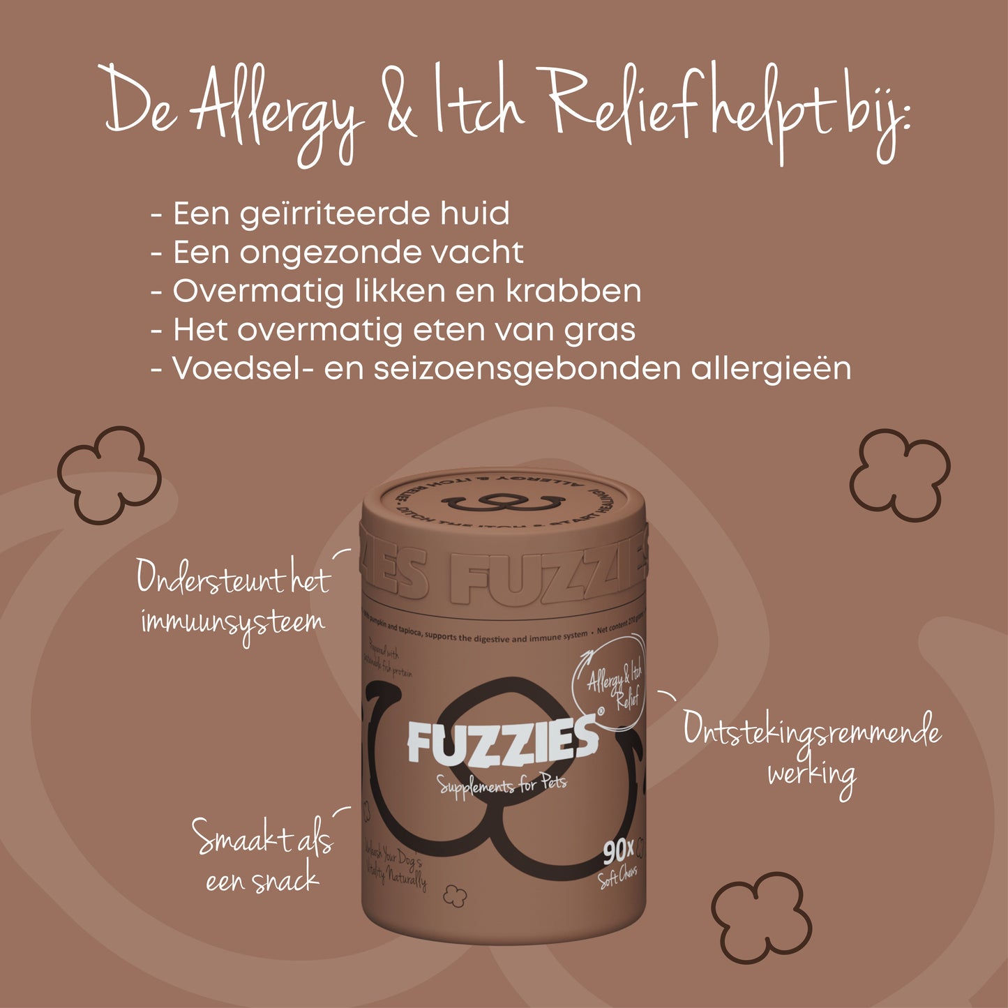 Fuzzies Allergy & Itch relief - Supplement voor hond - 90st