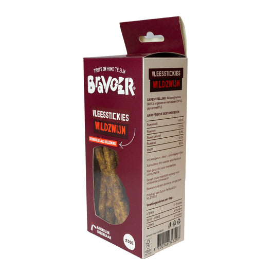 Bravoer vleesstickies Wildzwijn