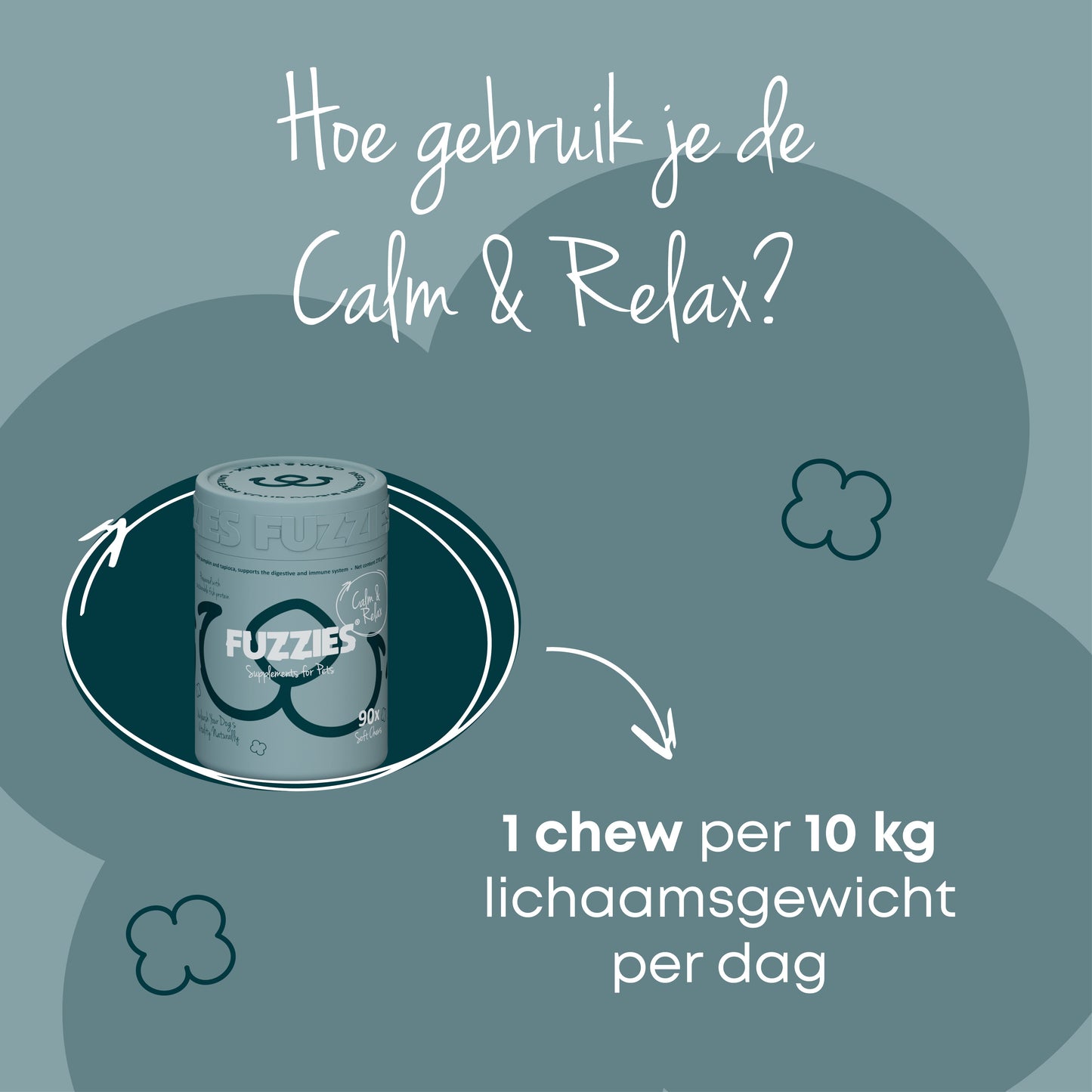 Fuzzies Calm & Relax - Supplement voor hond - 90st