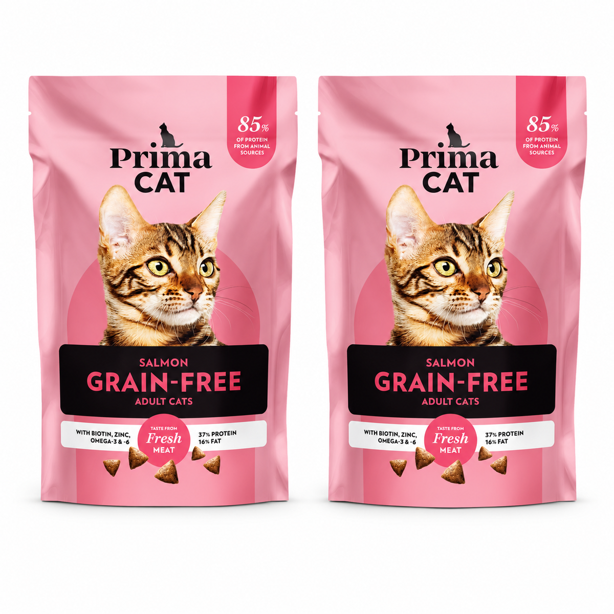 Nourriture sans céréales PrimaCat pour chats saumon multipack 2 x 1,4 kilo