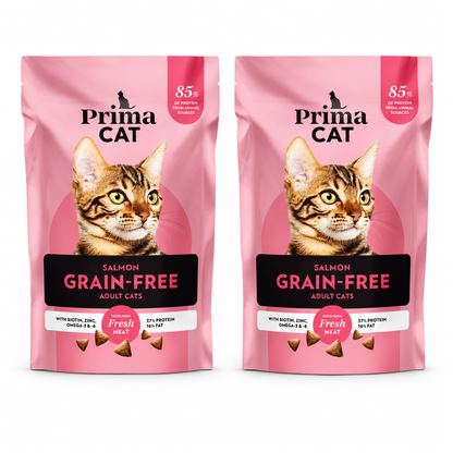 Nourriture sans céréales PrimaCat pour chats saumon multipack 2 x 1,4 kilo
