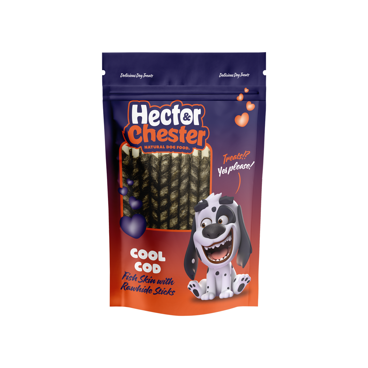 Hector&Chester Fish Skin with Beefhide Sticks | 150g