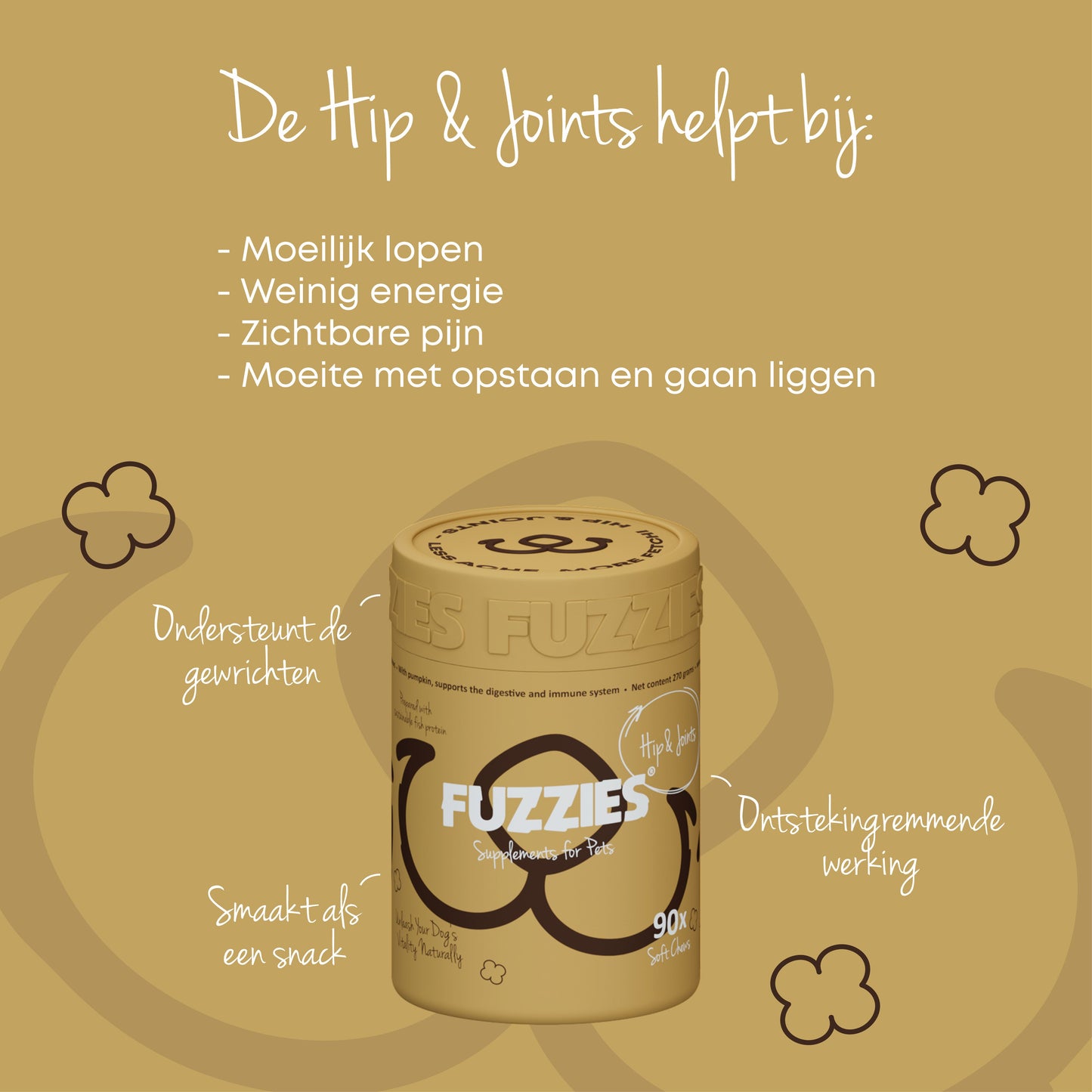 Fuzzies Hip & Joints - Supplement voor hond - 90st