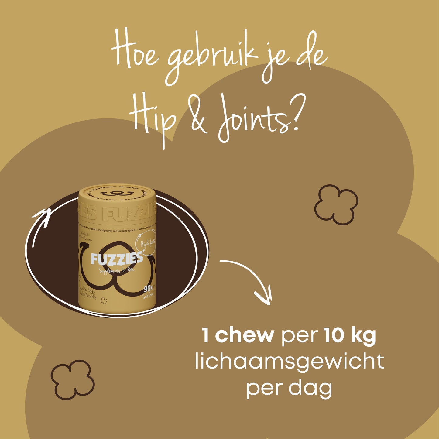 Fuzzies Hip & Joints - Supplement voor hond - 90st