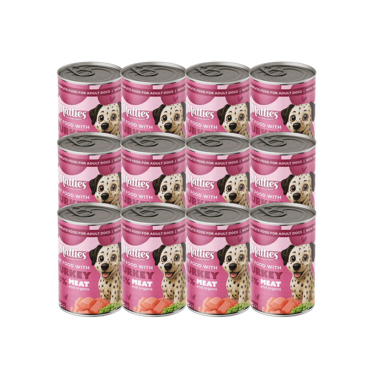 Alimentation humide pour chien Matties à la dinde | 12x400g