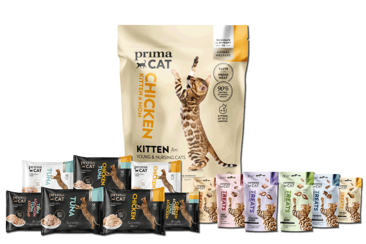 PrimaCat kattenvoer kitten Kip 1,4 kilo + snackpakket + natvoerpakket