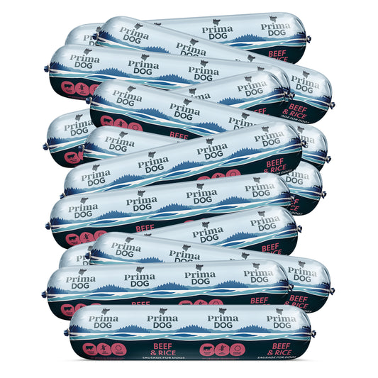 PrimaDog Hondenworst Rund & Rijst 12st/9.6kg (Doos)
