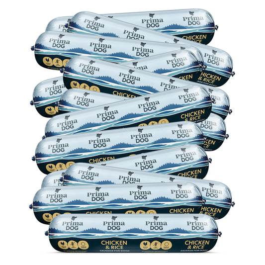 PrimaDog Hondenworst Kip & Rijst 12st/9.6kg (Doos)