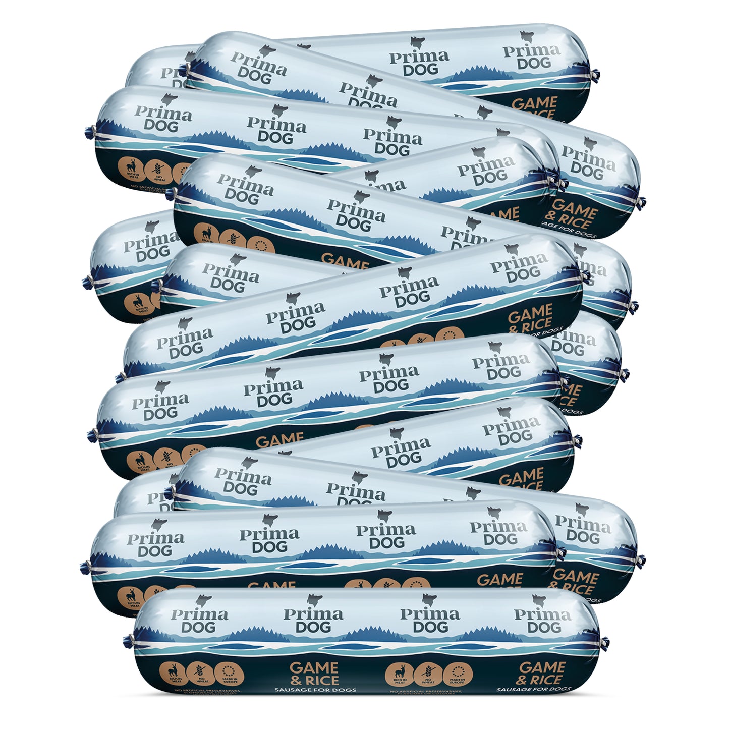 PrimaDog dog sausage Wild Game & Rice 12pcs/9.6kg (Box)
