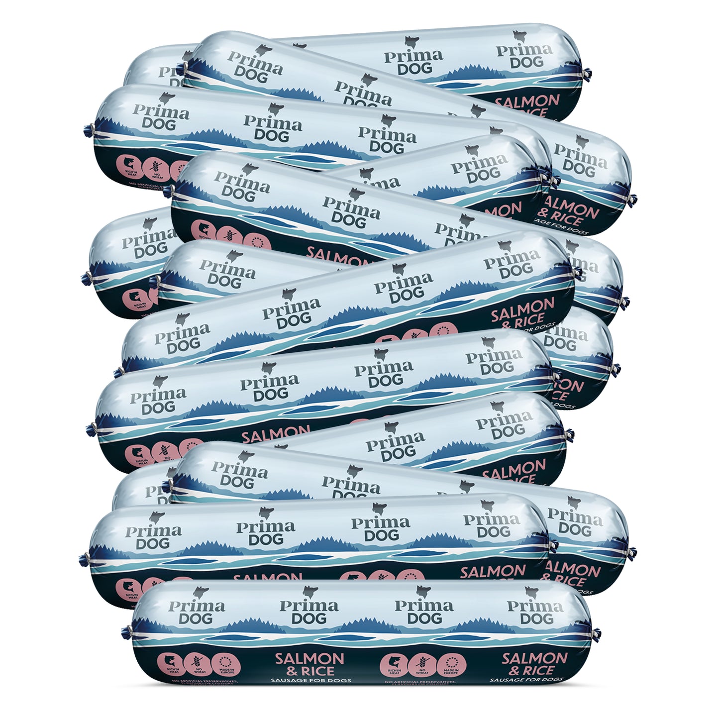 PrimaDog dog sausage Salmon & Rice 12pcs/9.6kg (Box)