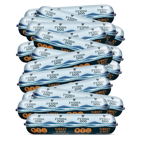 PrimaDog Hondenworst Kalkoen & Rijst 12st/9.6kg (Doos)