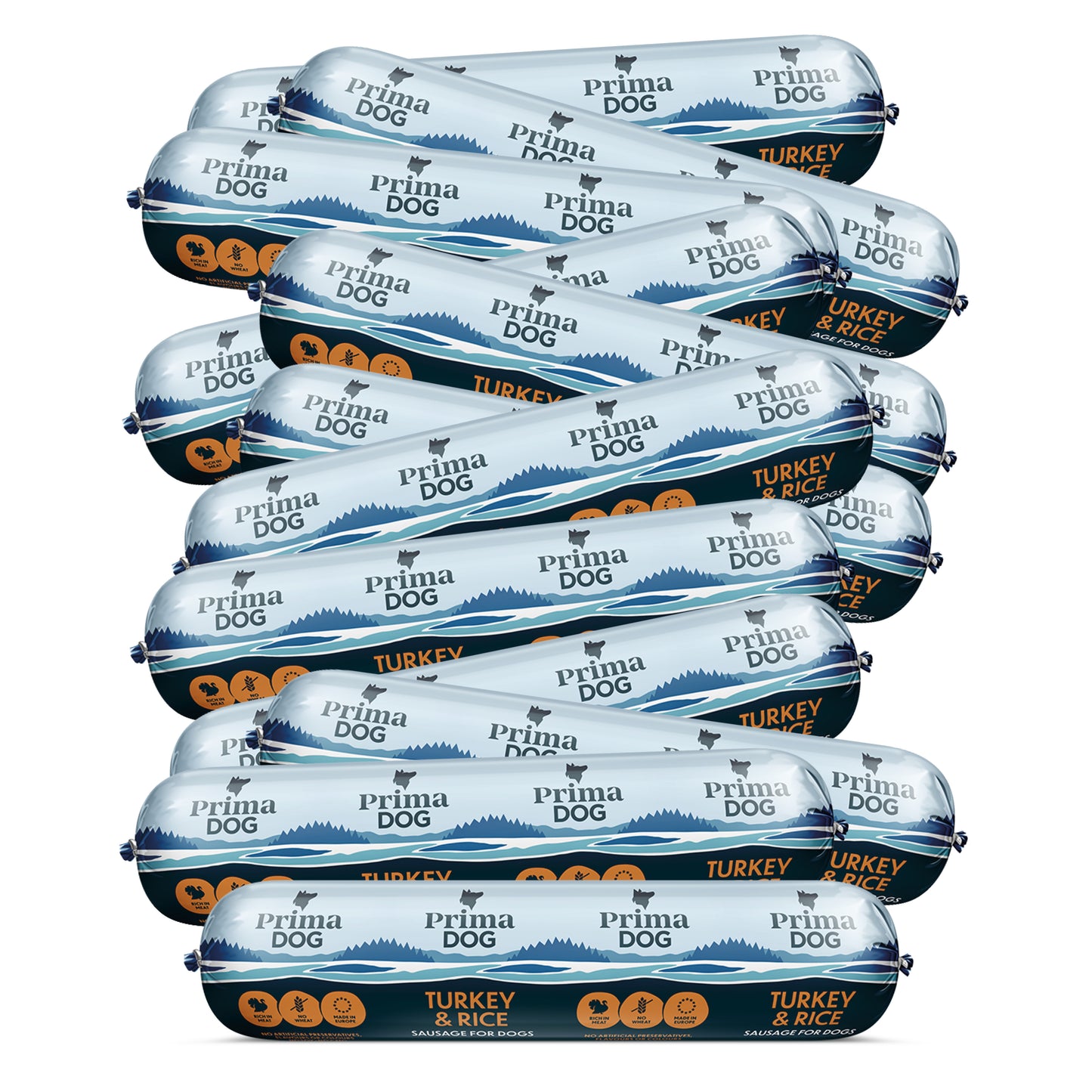 PrimaDog dog sausage Turkey & Rice 12pcs/9.6kg (Box)
