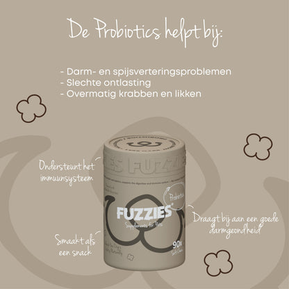 Fuzzies darm Probiotics - Supplement voor hond - 90st