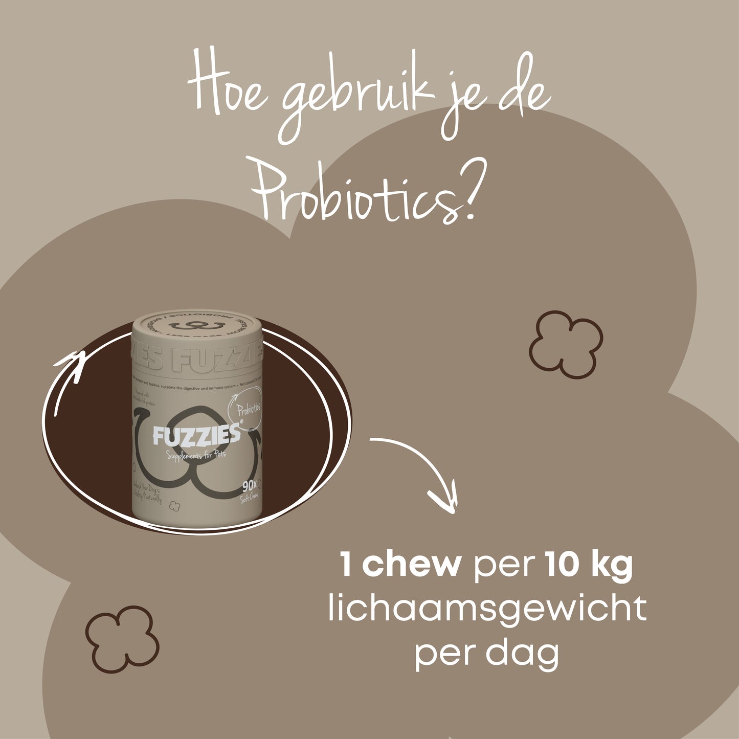 Fuzzies darm Probiotics - Supplement voor hond - 90st