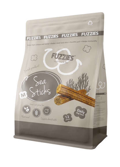 Fuzzies Suppelement Hond | Sea Sticks Maat M - Ø 2cm x 12.5cm lang