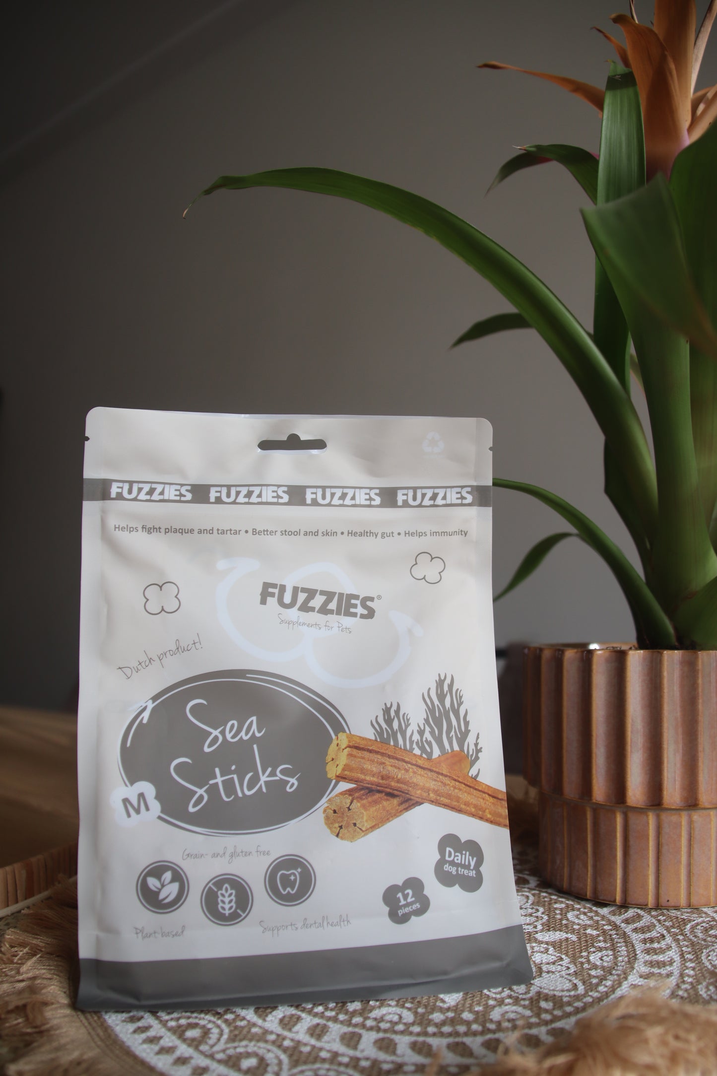 Fuzzies Suppelement Hond | Sea Sticks Maat M - Ø 2cm x 12.5cm lang