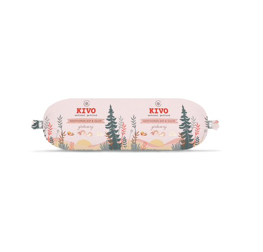 Kivo Gestoomde Kip & Zalm - worst