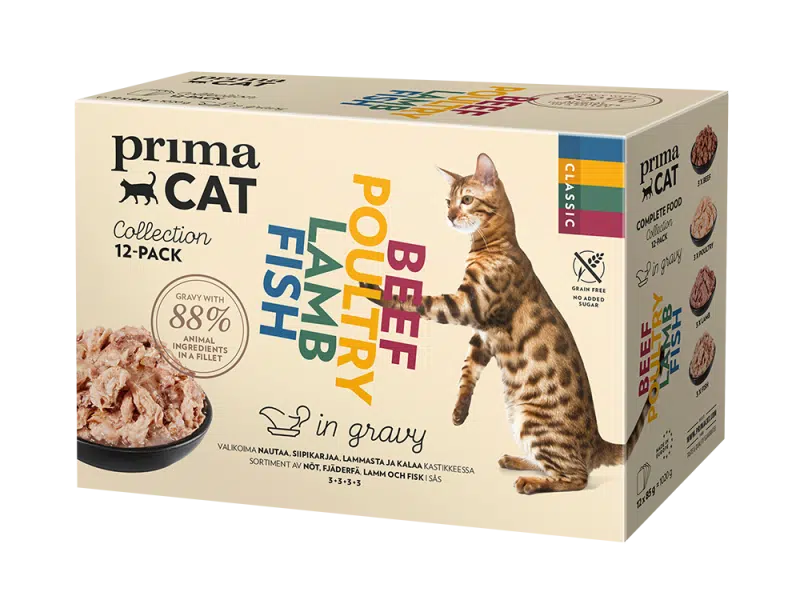 PrimaCat voordeelpakket natvoer in jus 12 x 85 gram