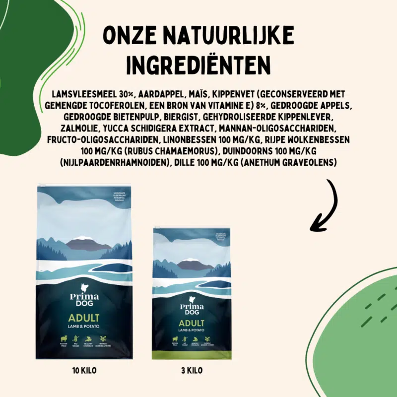 Hondenbrokken Lam&Aardappel ingredienten