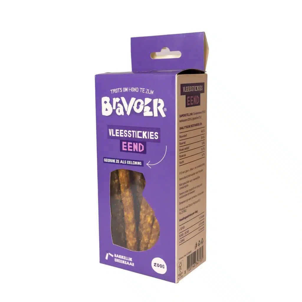 Bravoer80 Vleesstickies Eend voorkant