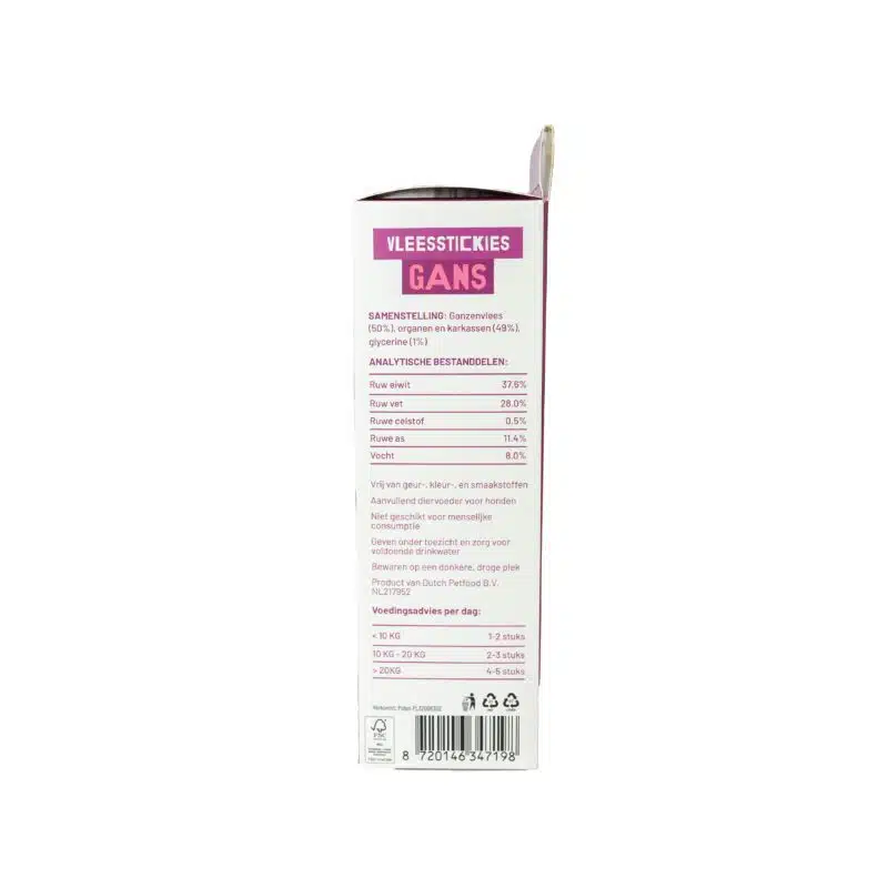 Bravoer vleesstickies Gans 200 gram - Afbeelding 3