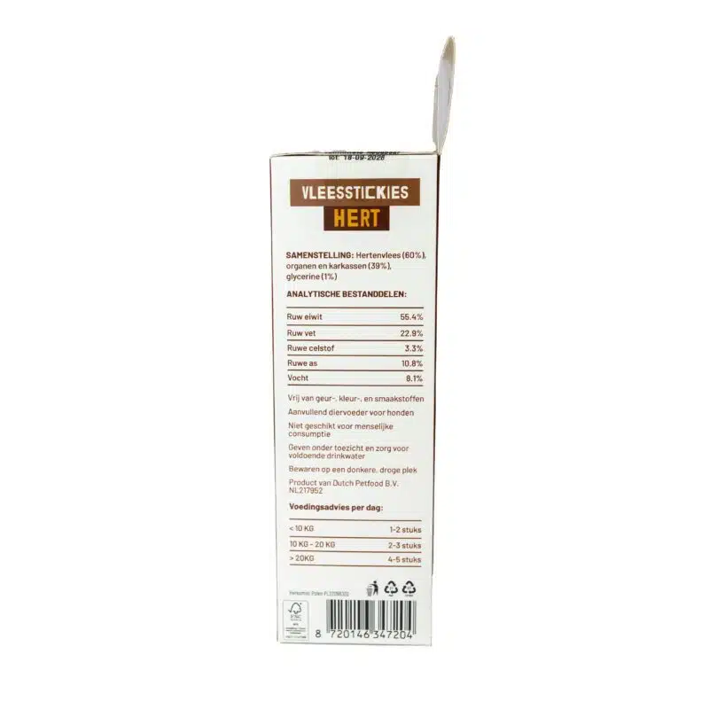 Bravoer vleesstickies Hert 200 gram - Afbeelding 3