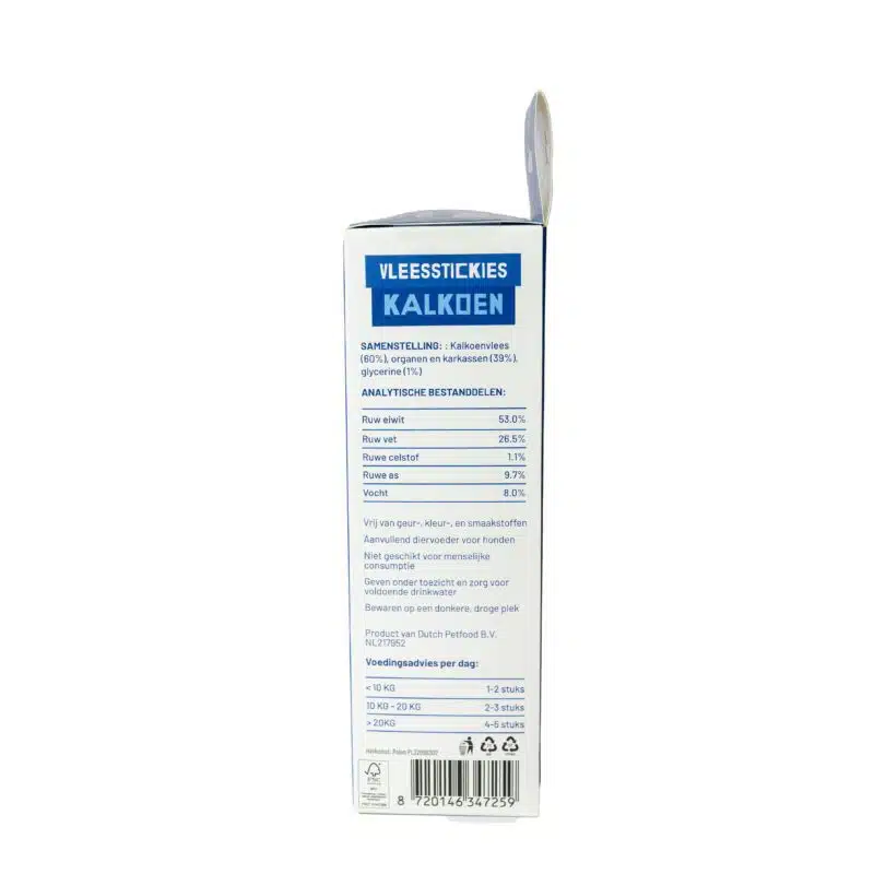 Bravoer vleesstickies Kalkoen 200 gram - Afbeelding 2