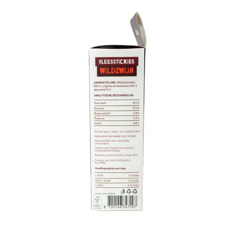 Bravoer vleesstickies Wildzwijn 200 gram - Afbeelding 2